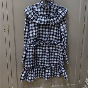 GANNI Plaid Mini Dress